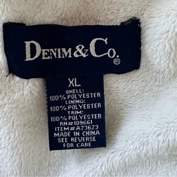 Denim & Co Bomber Jacket Unisex Women XL Full Front Zip Army Green - Picture 3 of 10